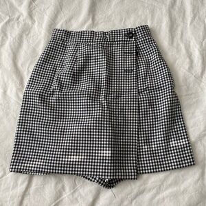 Black and White Gingham Skort